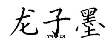 丁谦龙子墨楷书个性签名怎么写