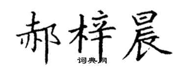 丁谦郝梓晨楷书个性签名怎么写