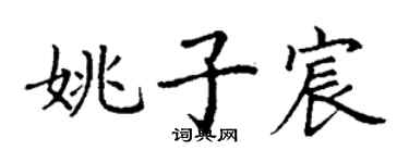丁谦姚子宸楷书个性签名怎么写