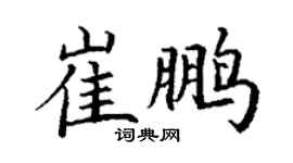 丁谦崔鹏楷书个性签名怎么写