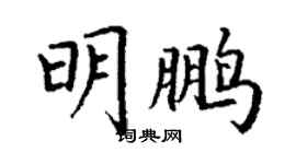 丁谦明鹏楷书个性签名怎么写