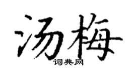 丁谦汤梅楷书个性签名怎么写