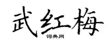 丁谦武红梅楷书个性签名怎么写