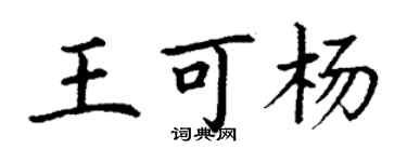 丁谦王可杨楷书个性签名怎么写