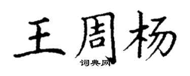 丁谦王周杨楷书个性签名怎么写