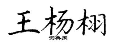 丁谦王杨栩楷书个性签名怎么写