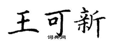丁谦王可新楷书个性签名怎么写
