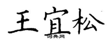 丁谦王宜松楷书个性签名怎么写