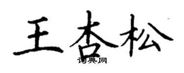 丁谦王杏松楷书个性签名怎么写