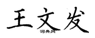 丁谦王文发楷书个性签名怎么写