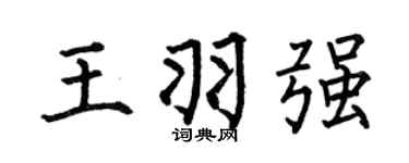 何伯昌王羽强楷书个性签名怎么写