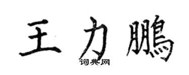何伯昌王力鹏楷书个性签名怎么写