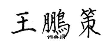 何伯昌王鹏策楷书个性签名怎么写