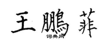 何伯昌王鹏菲楷书个性签名怎么写