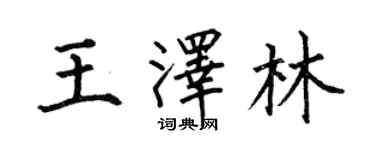 何伯昌王泽林楷书个性签名怎么写