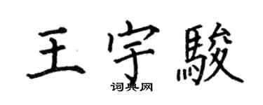 何伯昌王宇骏楷书个性签名怎么写