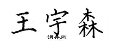 何伯昌王宇森楷书个性签名怎么写