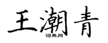 丁谦王潮青楷书个性签名怎么写