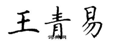 丁谦王青易楷书个性签名怎么写
