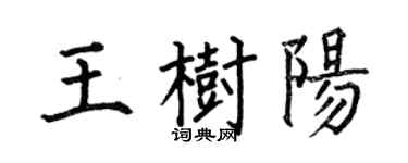 何伯昌王树阳楷书个性签名怎么写
