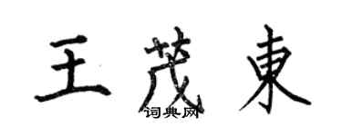 何伯昌王茂东楷书个性签名怎么写