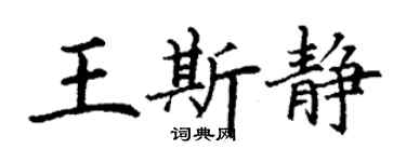丁谦王斯静楷书个性签名怎么写