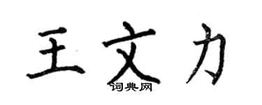 何伯昌王文力楷书个性签名怎么写