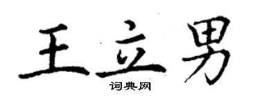 丁谦王立男楷书个性签名怎么写