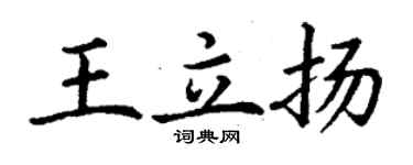 丁谦王立扬楷书个性签名怎么写