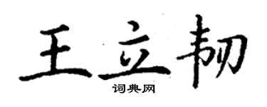 丁谦王立韧楷书个性签名怎么写