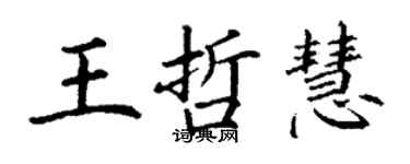 丁谦王哲慧楷书个性签名怎么写