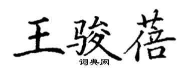 丁谦王骏蓓楷书个性签名怎么写