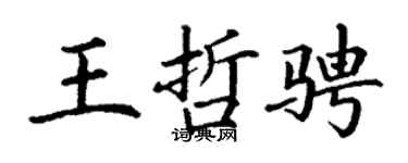 丁谦王哲骋楷书个性签名怎么写