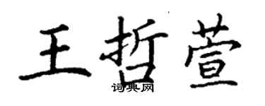 丁谦王哲萱楷书个性签名怎么写