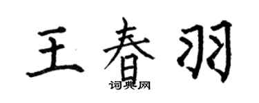 何伯昌王春羽楷书个性签名怎么写