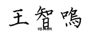 何伯昌王智鸣楷书个性签名怎么写