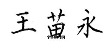 何伯昌王苗永楷书个性签名怎么写