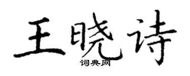 丁谦王晓诗楷书个性签名怎么写