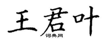 丁谦王君叶楷书个性签名怎么写
