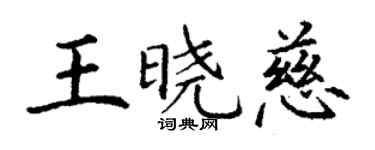 丁谦王晓慈楷书个性签名怎么写