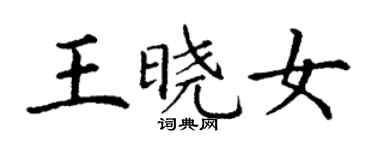 丁谦王晓女楷书个性签名怎么写