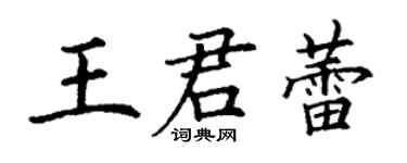 丁谦王君蕾楷书个性签名怎么写
