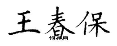 丁谦王春保楷书个性签名怎么写