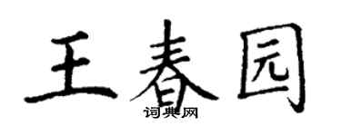 丁谦王春园楷书个性签名怎么写