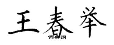 丁谦王春举楷书个性签名怎么写
