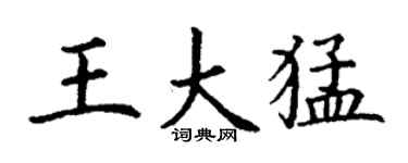 丁谦王大猛楷书个性签名怎么写