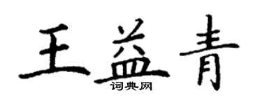 丁谦王益青楷书个性签名怎么写