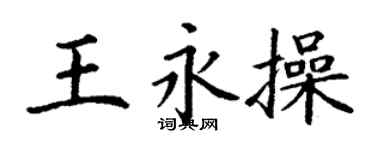 丁谦王永操楷书个性签名怎么写