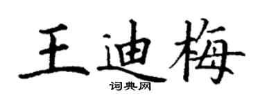 丁谦王迪梅楷书个性签名怎么写