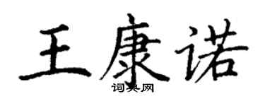 丁谦王康诺楷书个性签名怎么写